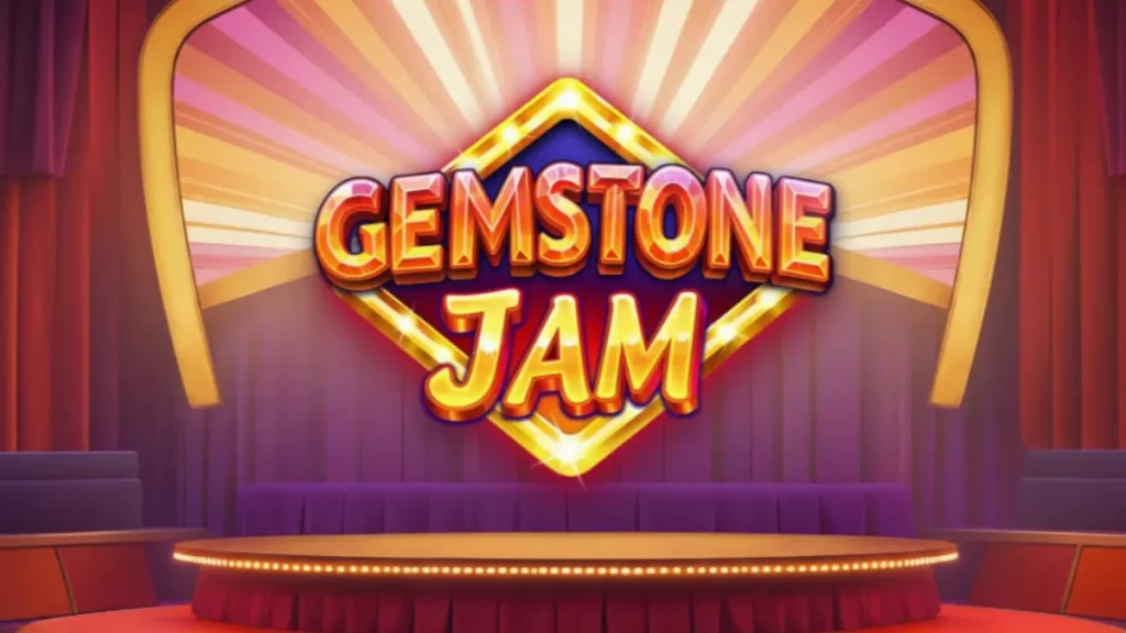 Tampilan visual slot Gemstone Jam dengan tema acara kuis televisi