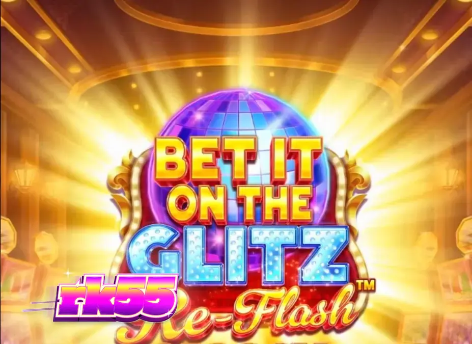 Tampilan visual slot Bet It on the Glitz Re-Flash dengan nuansa neon Vegas